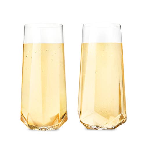 Faceted Crystal Champagne Glass - Set of Two - Bespoke Bar L.A.